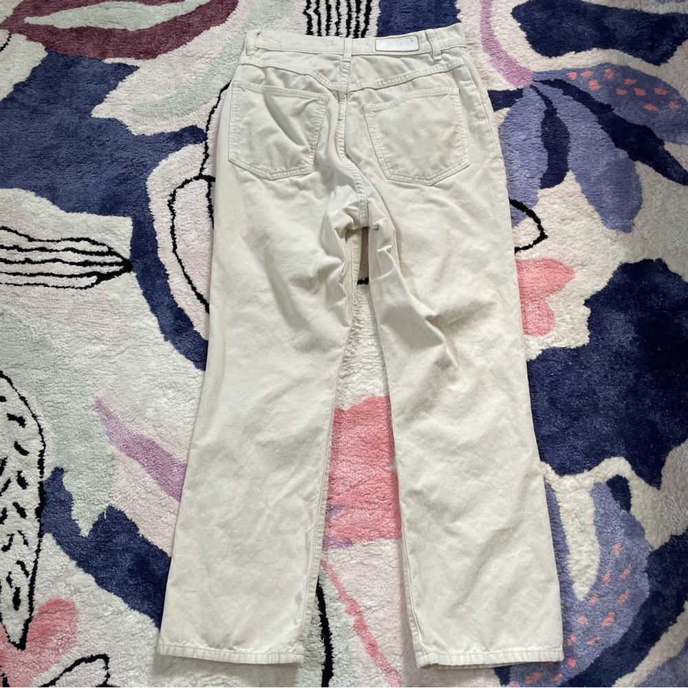 RE/DONE 70s pocket loose flare pants, vintage ivory, off white corduroy 28 $295 - Picture 4 of 8